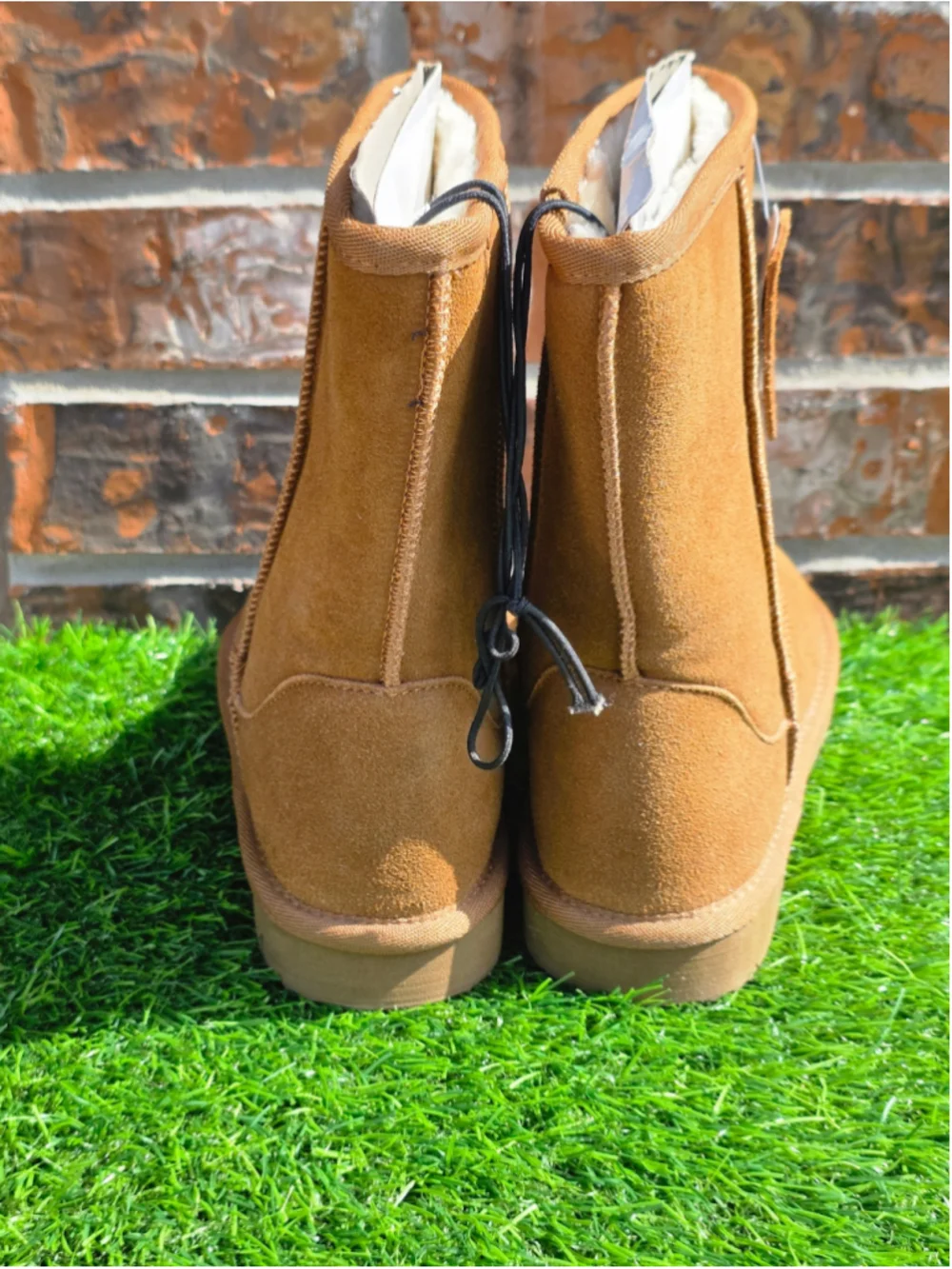 Faded Glory Brown Leather Ankle Boots Women’s Size 7 *NWT